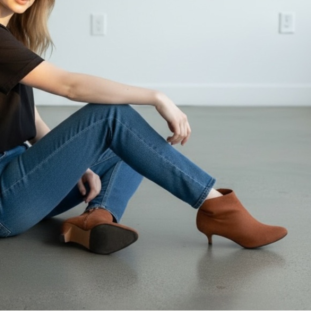 Suede Brown Ankle Boots - Picture 3 of 6